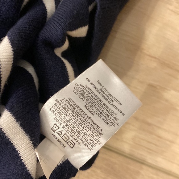 Express Balloon Sleeve Sweater Navy White Nautical Preppy Boat Neck - Picture 11 of 11